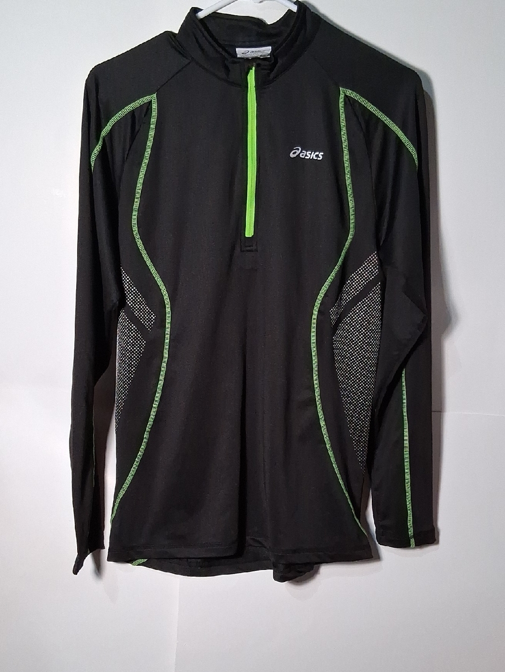 ASICS Black Long-Sleeve Performance Jacket with Neon Green Trim